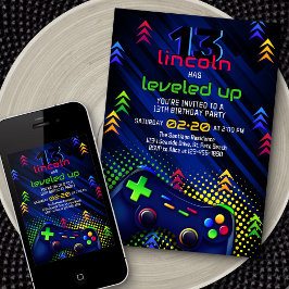Invitación de cumpleaños para videojuegos