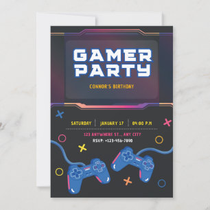Invitación de cumpleaños para videojuegos