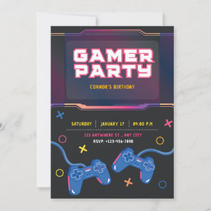 Invitación de cumpleaños para videojuegos