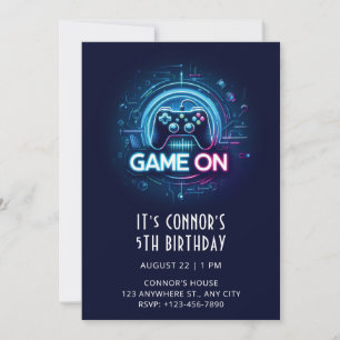 Invitación de cumpleaños para videojuegos