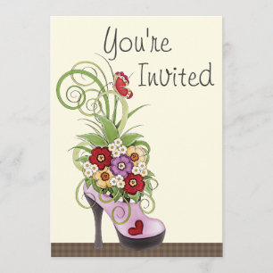 Invitación de cumpleaños para zapatos de tacón alt
