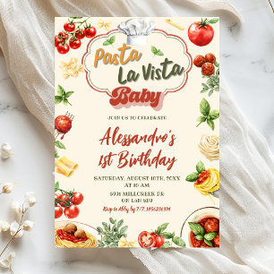 Invitación de cumpleaños Pasta La Vista Baby