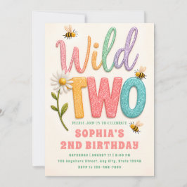 Invitación de cumpleaños Pastel Bee Daisy 2