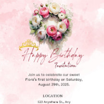 Invitación de cumpleaños Pastel Princess 15 Quince