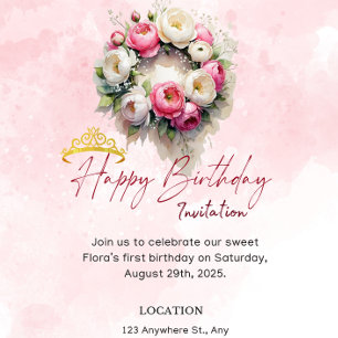 Invitación de cumpleaños Pastel Princess 15 Quince