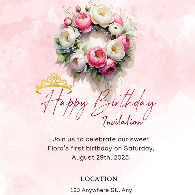 Invitación de cumpleaños Pastel Princess 15 Quince (Subido por el creador)