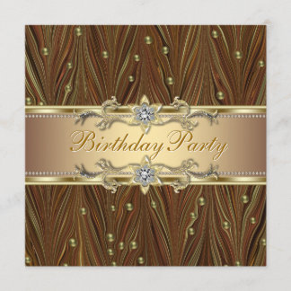 Invitación de Cumpleaños Perlas Doradas Elegantes