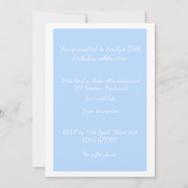 Invitación de cumpleaños personalizable a foto azu