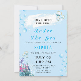Invitación de cumpleaños personalizable bajo el ma
