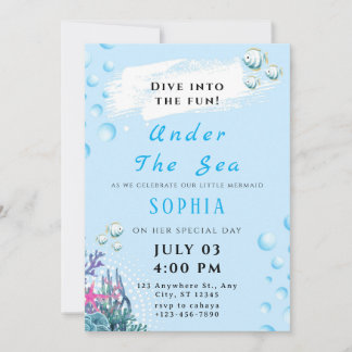 Invitación de cumpleaños personalizable bajo el ma