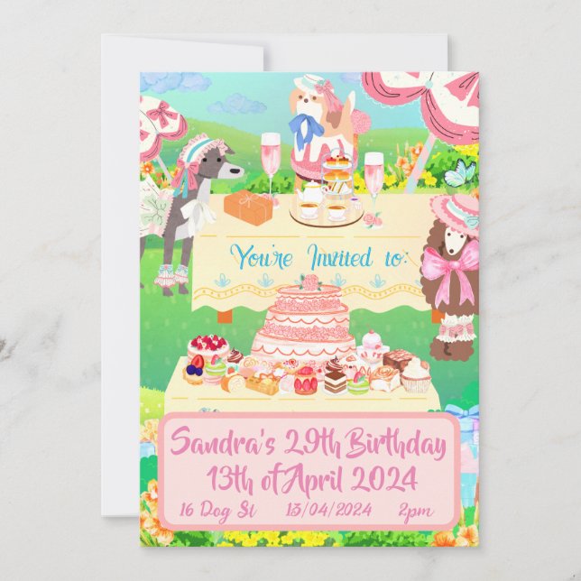 Invitación de cumpleaños personalizable divertida  (Anverso)
