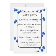 Invitación de cumpleaños personalizable para adole