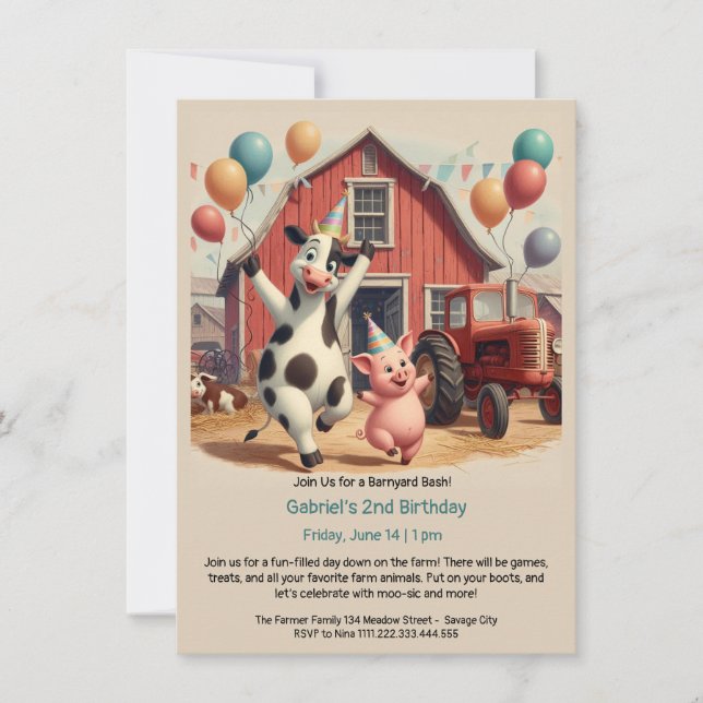 Invitación de cumpleaños personalizable para anima (Anverso)