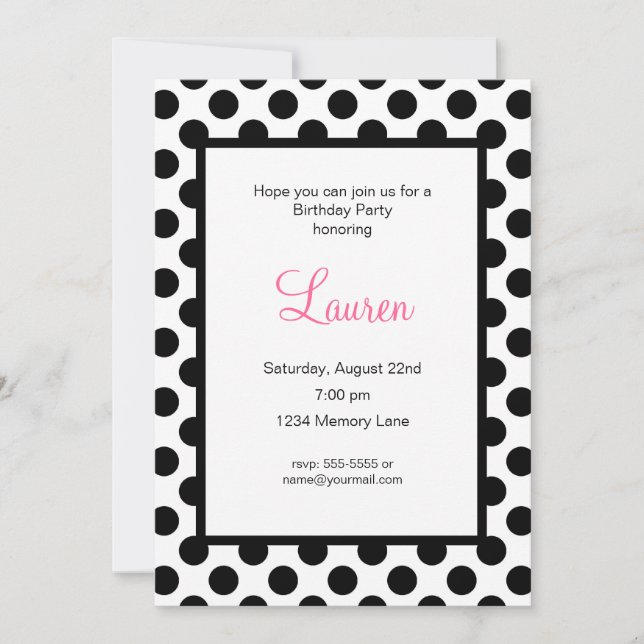Invitación de cumpleaños personalizada (Anverso)