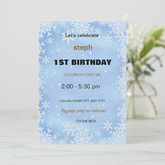 invitación de cumpleaños personalizada (Anverso de pie)