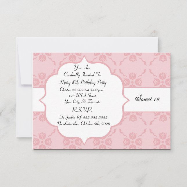 Invitación de cumpleaños personalizada (Anverso)