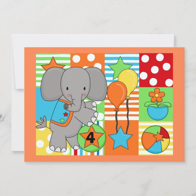 Invitación de cumpleaños personalizada a Circus Fu (Anverso)