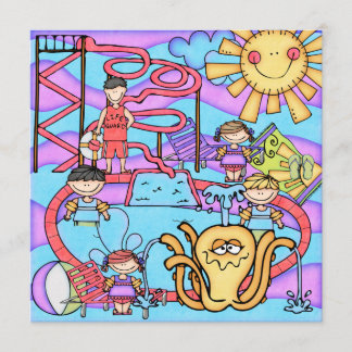 Invitación de cumpleaños personalizada a Waterpark