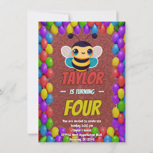 Invitación de cumpleaños personalizada Bee Unique