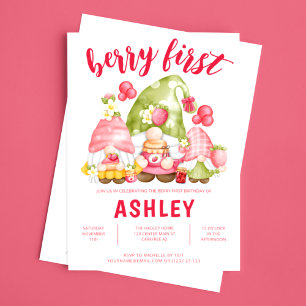 Invitación de cumpleaños personalizada Berry First