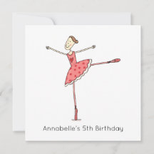 Invitación de cumpleaños personalizada de bailarin