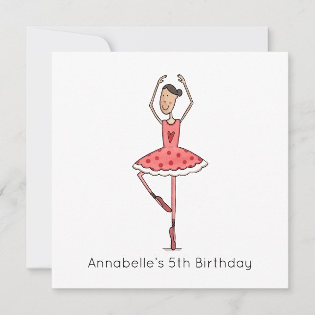 Invitación de cumpleaños personalizada de bailarin (Anverso)