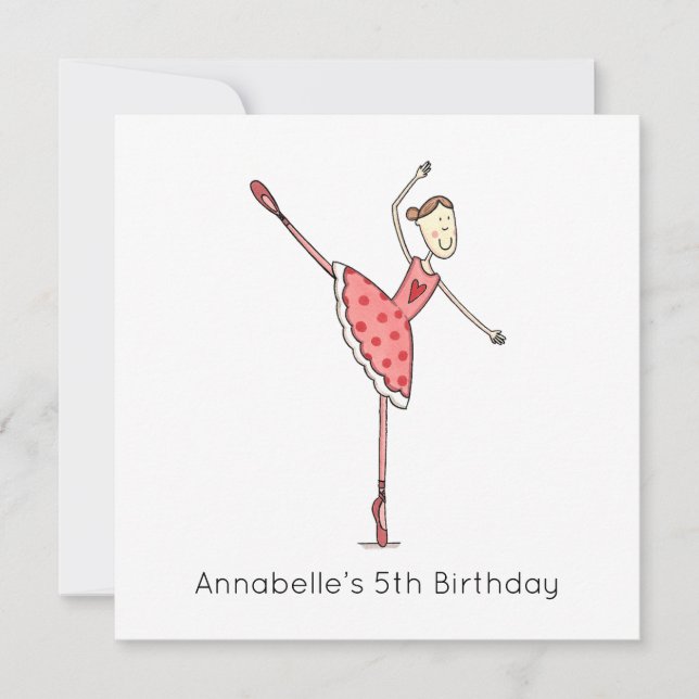 Invitación de cumpleaños personalizada de bailarin (Anverso)