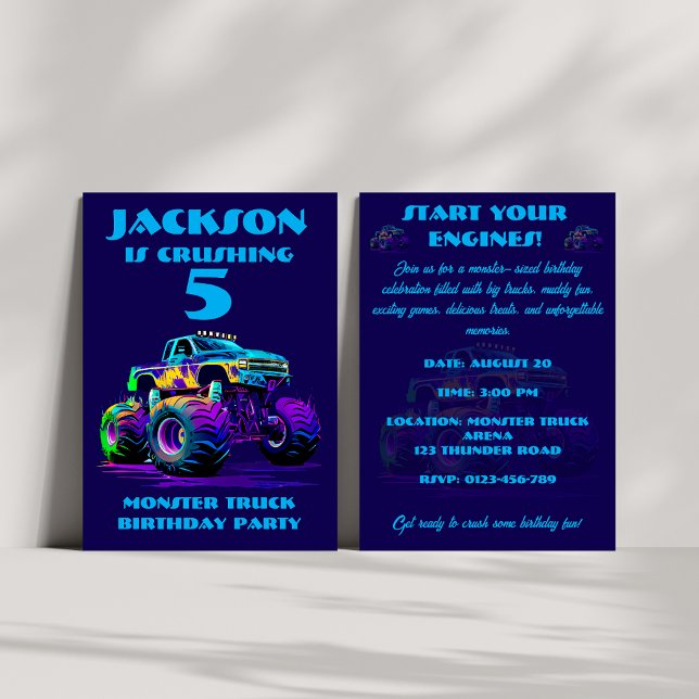 Invitación de cumpleaños personalizada de camión m (Subido por el creador)