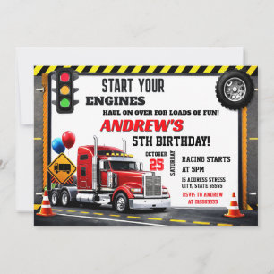 Invitación de cumpleaños personalizada de camión s