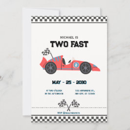 Invitación de cumpleaños personalizada de coche de