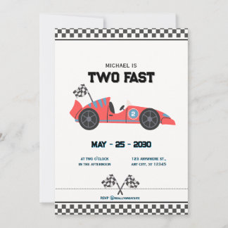 Invitación de cumpleaños personalizada de coche de