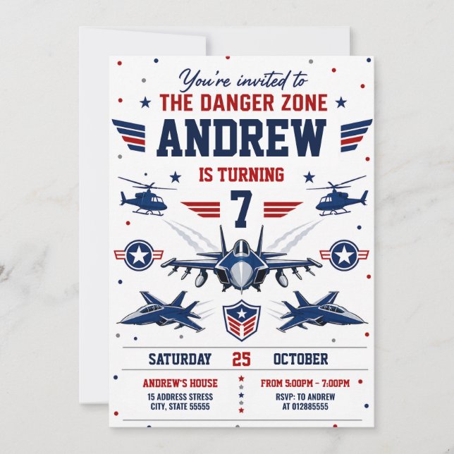 Invitación de cumpleaños personalizada de la Fuerz (Anverso)