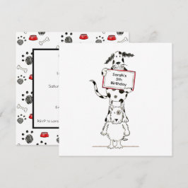 Invitación de cumpleaños personalizada de perros a