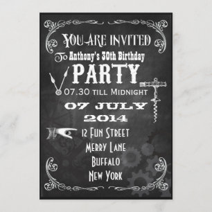 Invitación de cumpleaños personalizada de Steampun