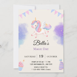 Invitación de Cumpleaños Personalizada de Unicorni