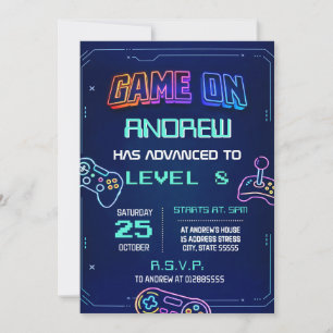 Invitación de cumpleaños personalizada de videojue