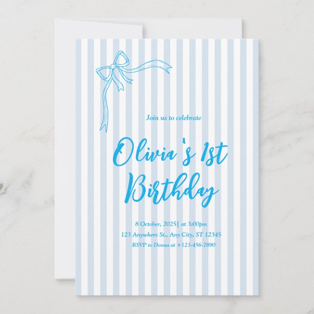 Invitación de cumpleaños personalizada francesa az (Anverso)