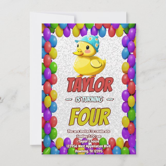 Invitación de cumpleaños personalizada linda de pa (Anverso)