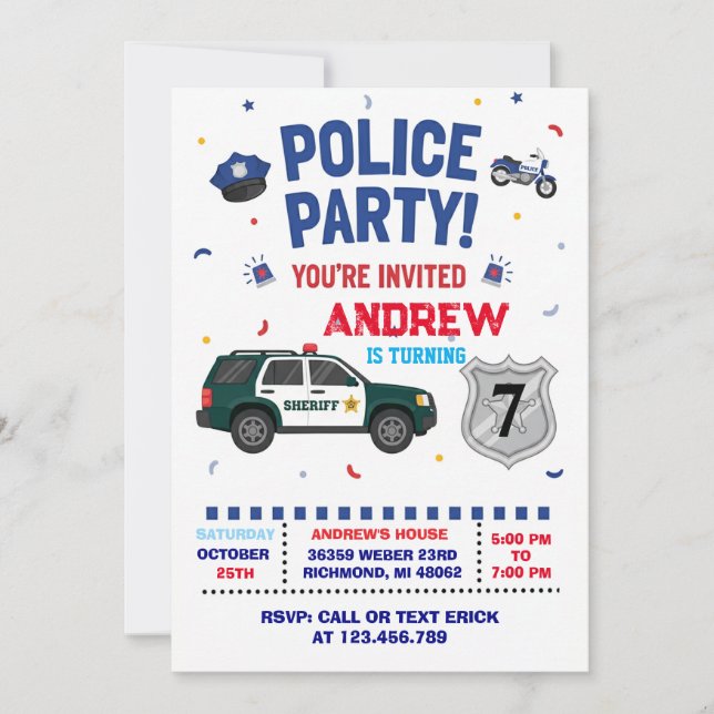 Invitación de cumpleaños personalizada moderna par (Anverso)