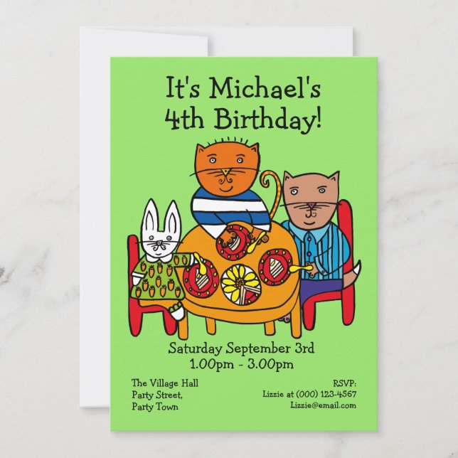 Invitación de cumpleaños personalizada para amigos (Anverso)