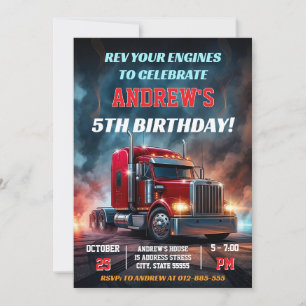 Invitación de Cumpleaños Personalizada para Camión