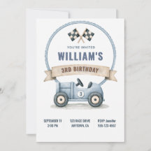 Invitación de cumpleaños personalizada para coche