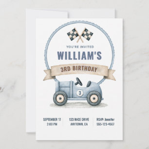 Invitación de cumpleaños personalizada para coche 