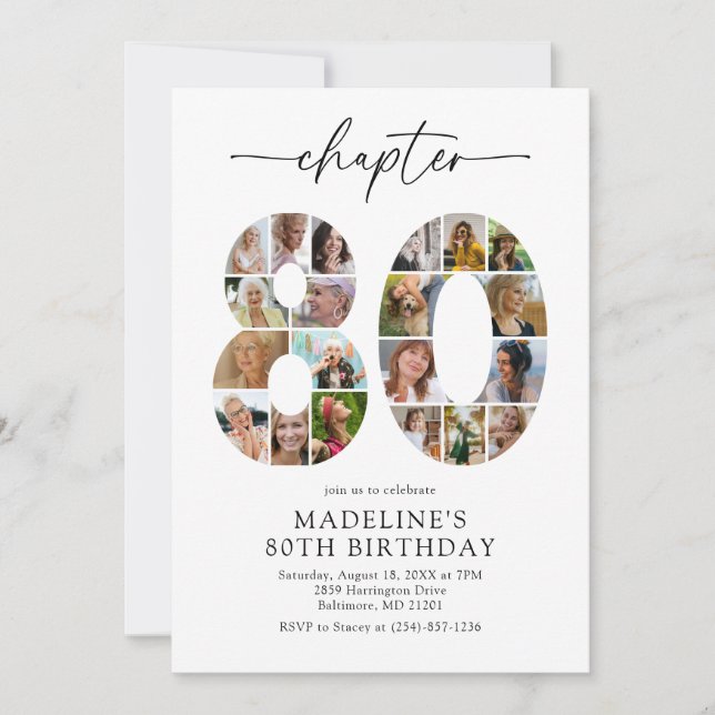 Invitación de cumpleaños personalizada para el cap (Anverso)