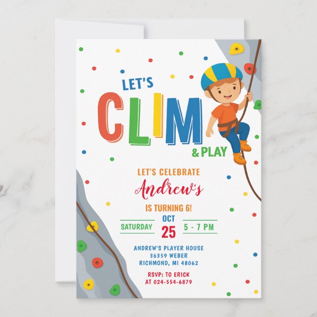 Invitación de cumpleaños personalizada para fiesta (Anverso)