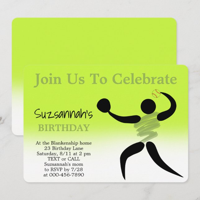 Invitación de cumpleaños personalizada para fiesta (Anverso / Reverso)