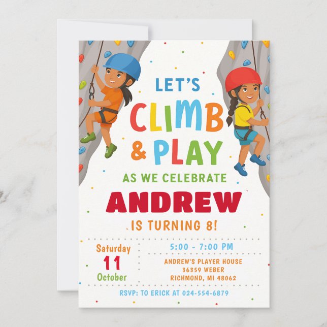 Invitación de cumpleaños personalizada para fiesta (Anverso)