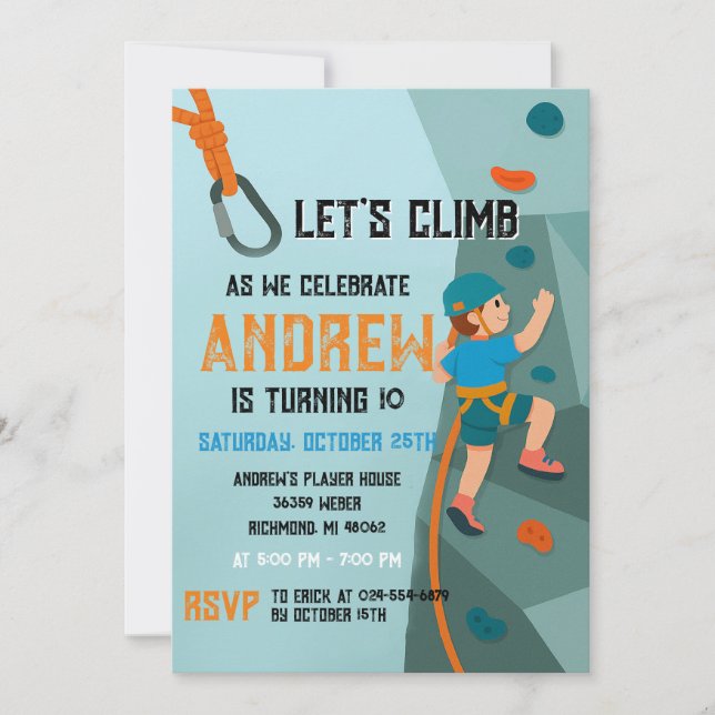 Invitación de cumpleaños personalizada para fiesta (Anverso)