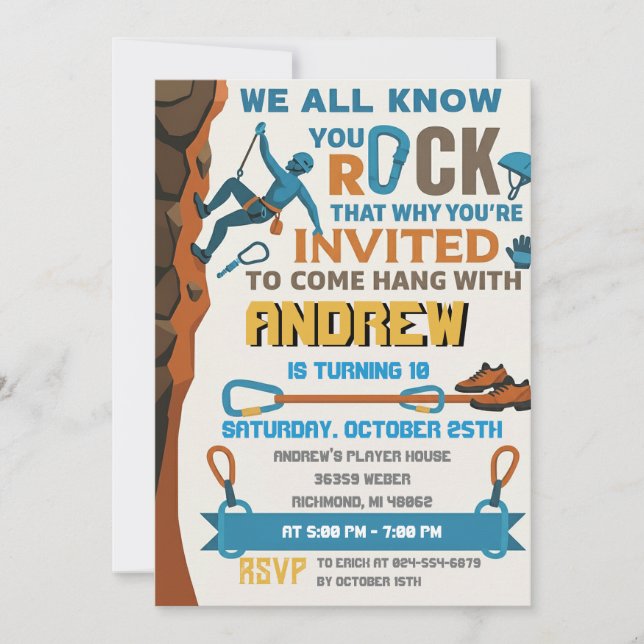 Invitación de cumpleaños personalizada para fiesta (Anverso)