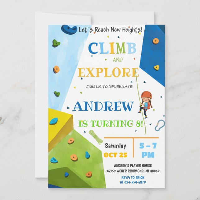 Invitación de cumpleaños personalizada para fiesta (Anverso)